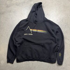 VTG‎ Aces & Eights Hoodie Mens 2XL Black Preowned Pullover Pink Floyd World Tour